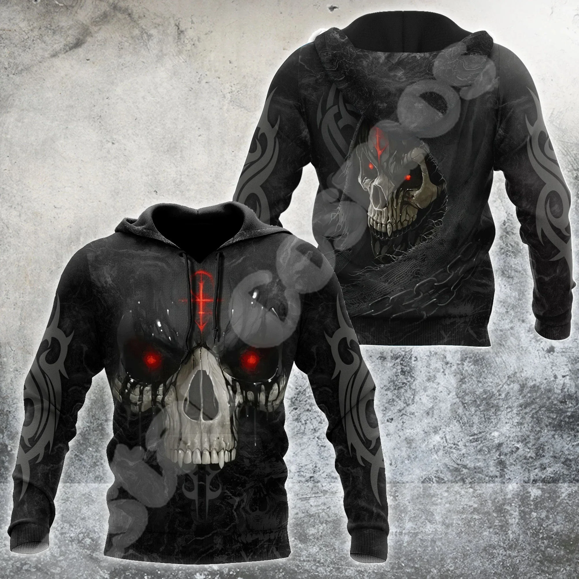 

Halloween Xmas Skull Grim Reaper Ghost Satan Zombie Tattoo Retro Tracksuit Harajuku 3DPrint Streetwear Casual Jacket Hoodies X11