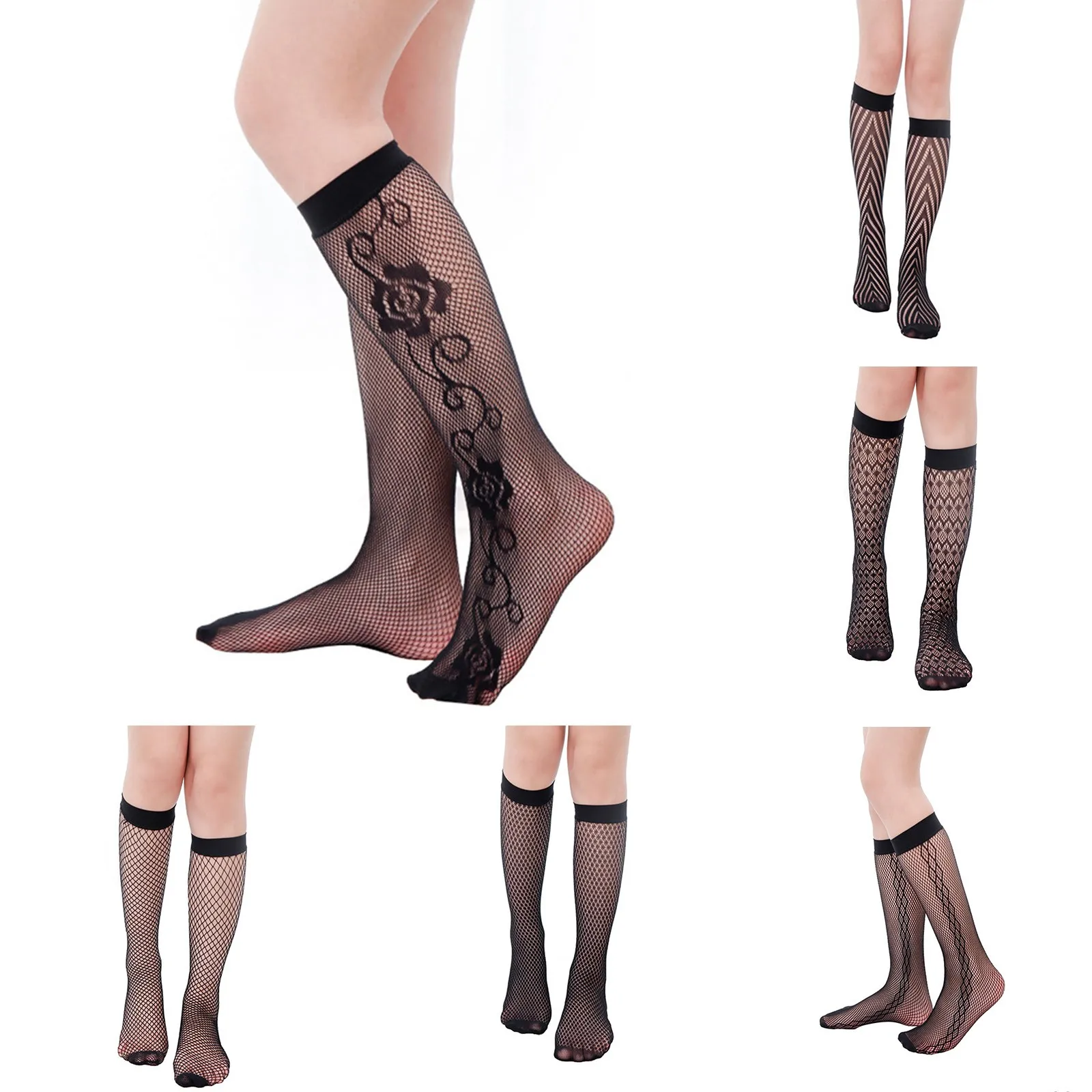Женские носки в ретро стиле женские средней длины модные сеточку для девушек
