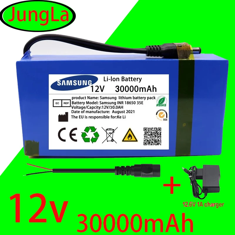 

DC 12V 18650 30000mAh литий-ионный Akku 12,6 V 30Ah аккумулятор с европейской вилкой + V1A ladegerконтакт автобус Kopf Draht
