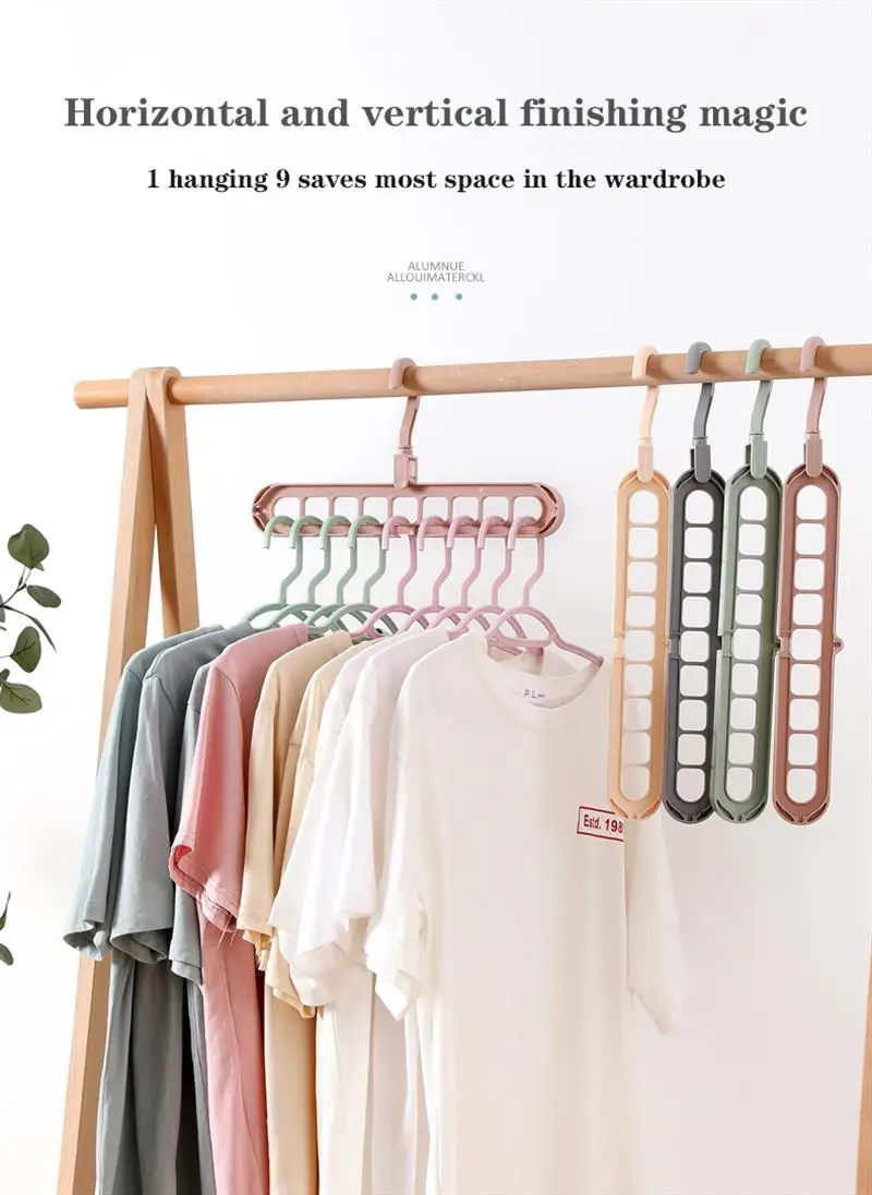

Magic Multi-Port Support Hangers For Clothes Drying Rack Multifunction Plastic Clothes Rack Drying Hanger Storage Hangers