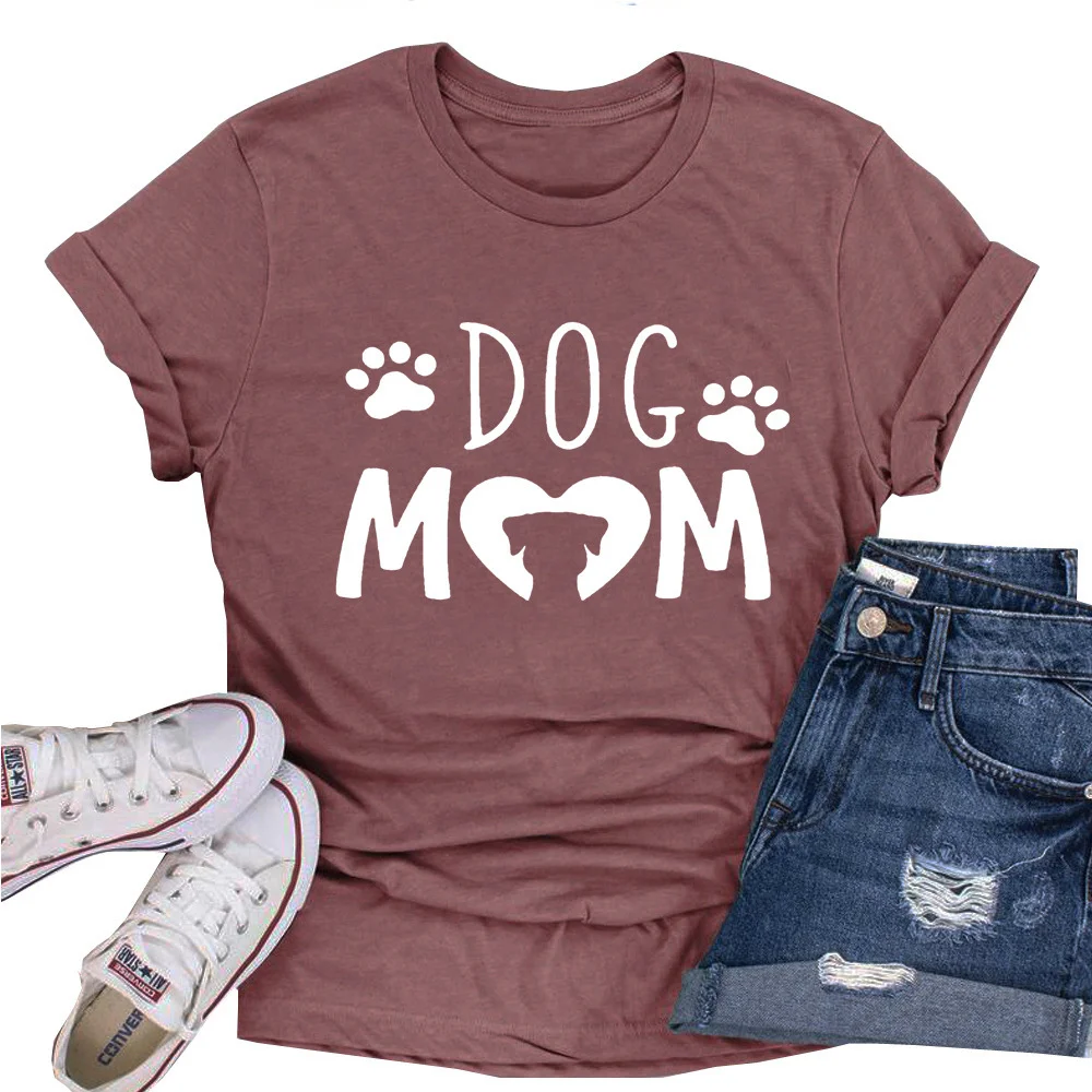 

Bog Mom Letter Short Sleeve Women's T Loose Round Neck T-shirt BY122