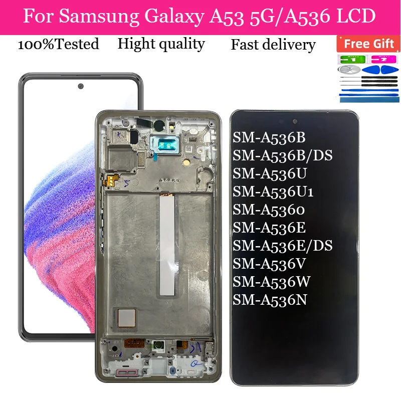100% протестированный OLED дисплей для Samsung A53 5G A536B A536U ЖК-дисплей сенсорный экран с