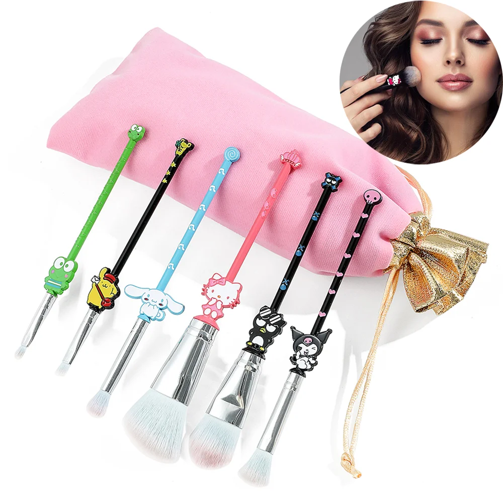 

Sanrio Makeup Brushes Hello Kitty Loose Powder Brush Kuromi My Melody Eyeshadow Makeup Brushes for Women Girl Beauty Tools Kit