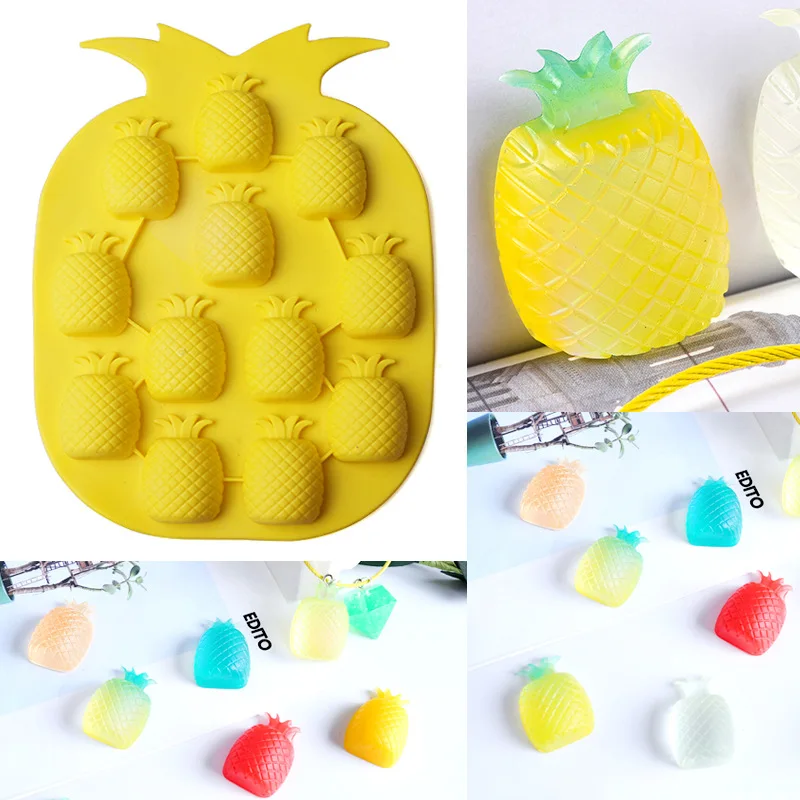 

Pineapple Ice Cube Tray Silicone Ice Molds Shape Ice Maker Bar Party Wine Drink Decor Cube Tray Moule Glace Random Color
