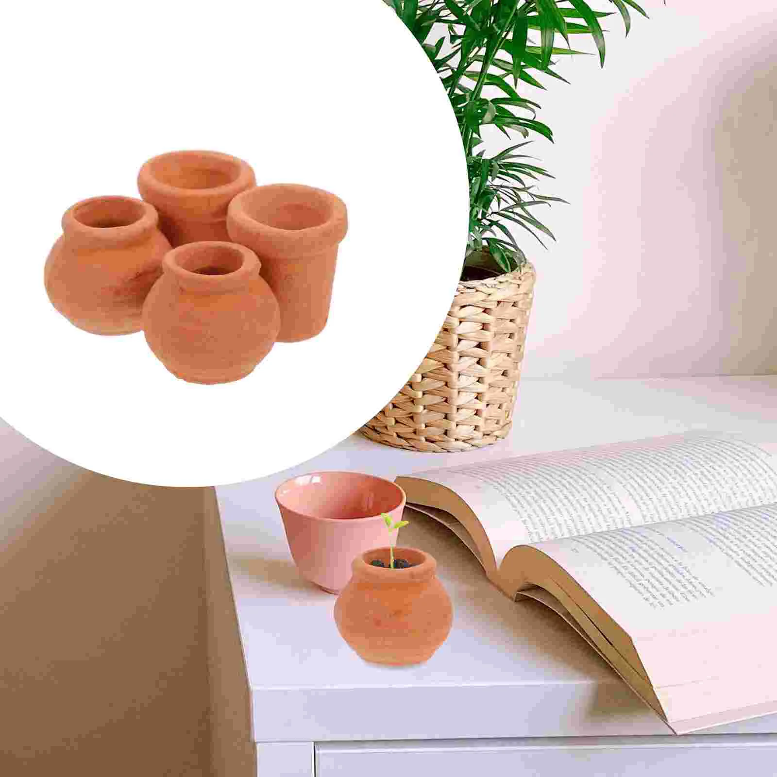 

4pcs Miniature Nursery Pot Tiny Planting Pot Portable Ceramic Planter for