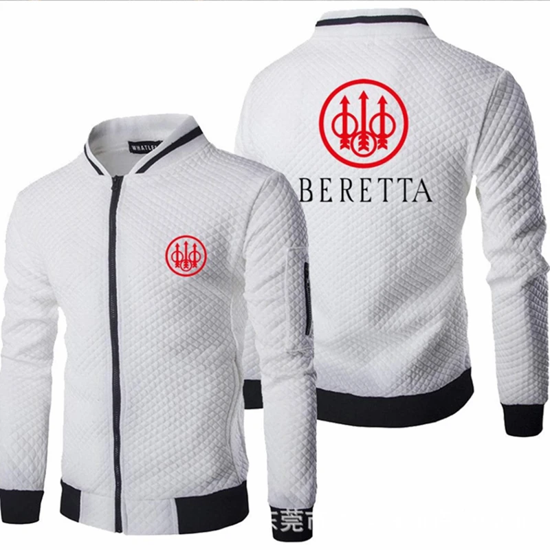 

Jacket Men Anime for BERETTA Car Logo Print Casual HipHop Harajuku Gradient High Quality Cotton Men's baseball jacket Sweatshirt