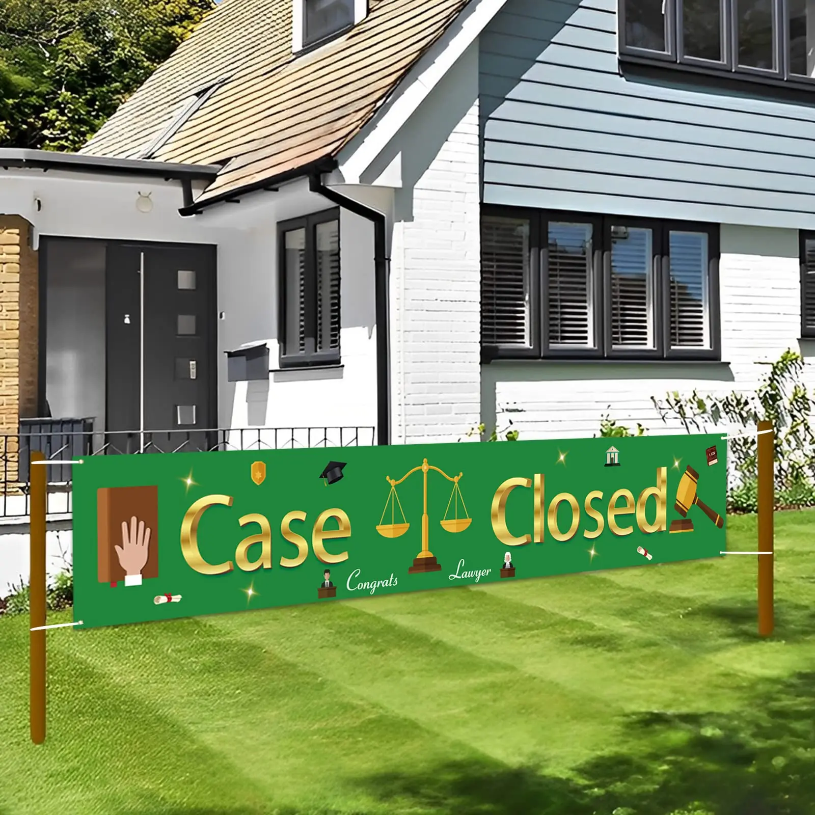 

Congrats Lawyer Banner Case Closed Banners Law School Graduation Party Decor Supplies Judge Mallet Justice Lawyer Grad Yard Sign