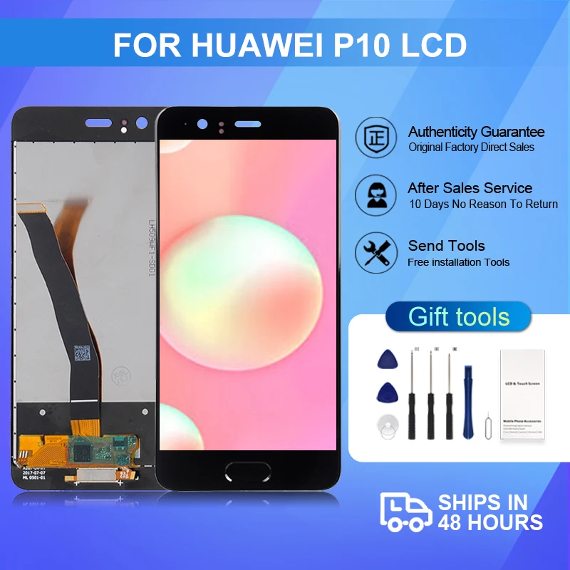 

Wholesale 5.1 Inch VTR-L29 Display For Huawei P10 lcd Touch Panel Screen Digitizer VTR-L09 VTR-L10 Assembly Free Ship With Frame