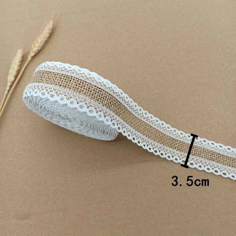 

ENRMIIV Деревенская джутовая лента с кружевом