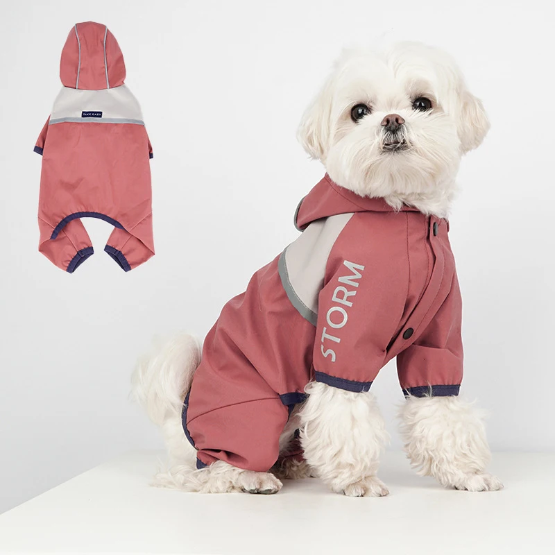 

Dog Waterproof Clothes Jumpsuit Reflective Dog Raincoat Yorkshire Pomeranian Poodle Bichon Schnauzer Spitzbn Dog Clothing Outfit