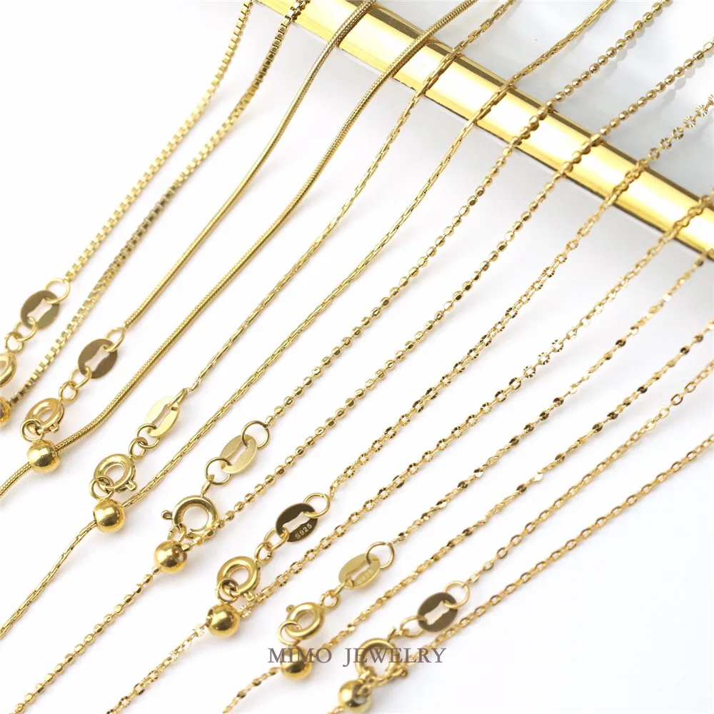 

Color preservation titanium steel plated 18K gold universal needle necklace clavicle chain DIY hand accessories
