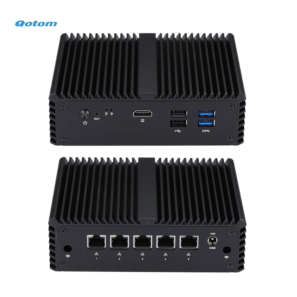 5x Intel I225-V 2.5G LAN Qotom Mini PC Q750G5 CPU J4125/J4105 Quad Core Processor pfsense Router Firewall