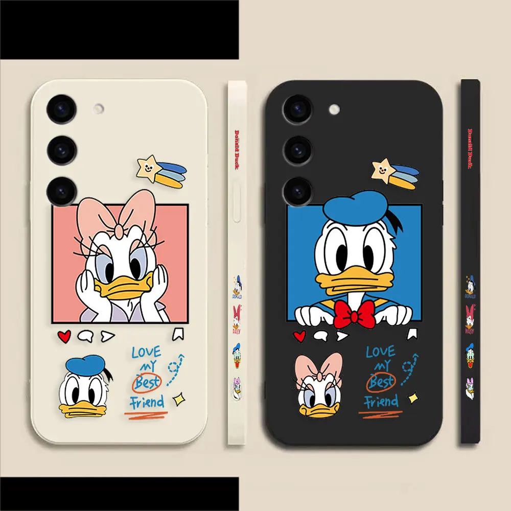 

Anime Daisy Donald Duck Phone Case For Samsung Galaxy S23 S22 S21 S20 FE S11 S11E S10 S10E Ultra Plus 4G 5G Colour Liquid Case