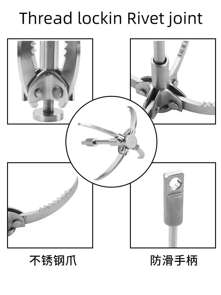 Gancho agarre plegable acero inoxidable garra escalada multifuncional aire libre herramienta viaje
