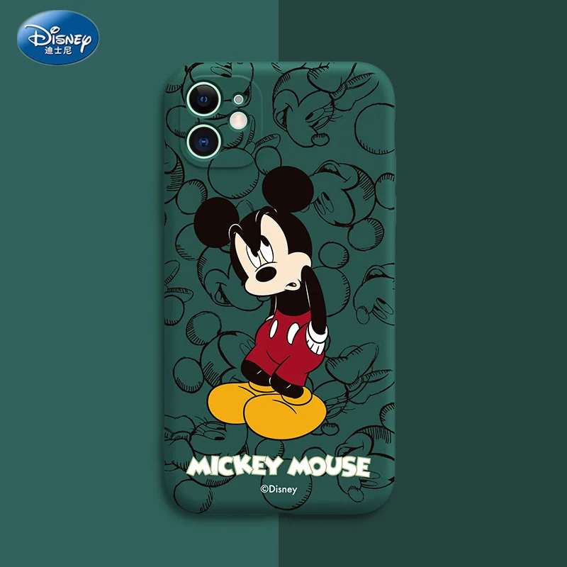 DISNEY 2023Minnie Silicone Case for IPhone 14 13Pro Xs Max iPhone 7 8 Plus 12 Official Liquid Silicon 360 Full Cover zz0524