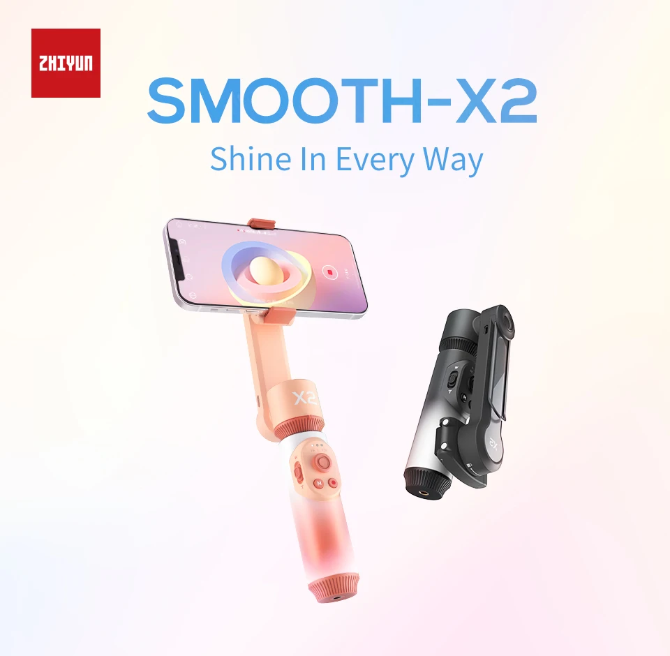 

ZHIYUN SMOOTH X2 Phone Gimbal Handheld Stabilizer 2-Axis Smartphone Gimbals For IPhone 13 PRO Black Selfie Stick