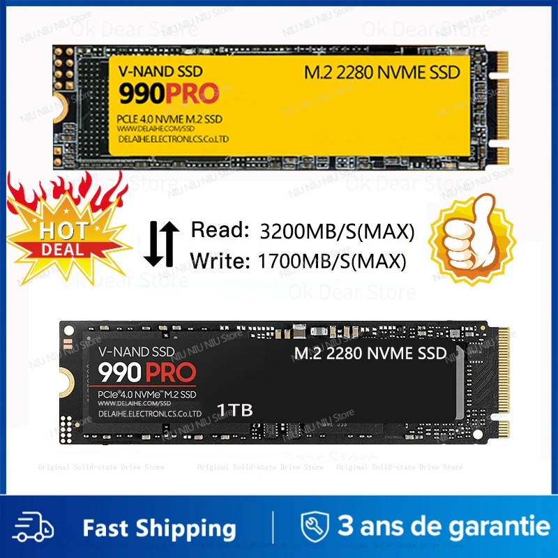 

100% 990PRO Original M.2 4TB 2280 NVMe 1TB 2TB Hdd Hard Drive STATA 3 M.2 SSD Hard Disk NGFF Disco Duro for Laptop/Desktop/mac