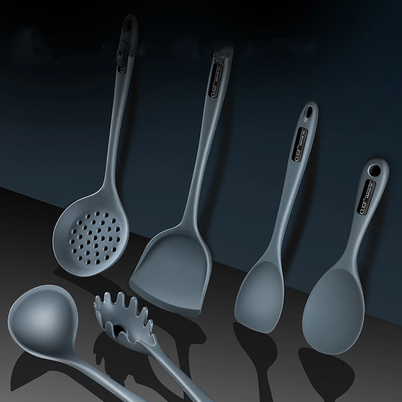 

Best1-7pcs Nontoxic Silicone Cooking Utensil Set Soup Spoon Brush Ladle Pasta Colander Non-stick healthy Cookware Kitchen Tools