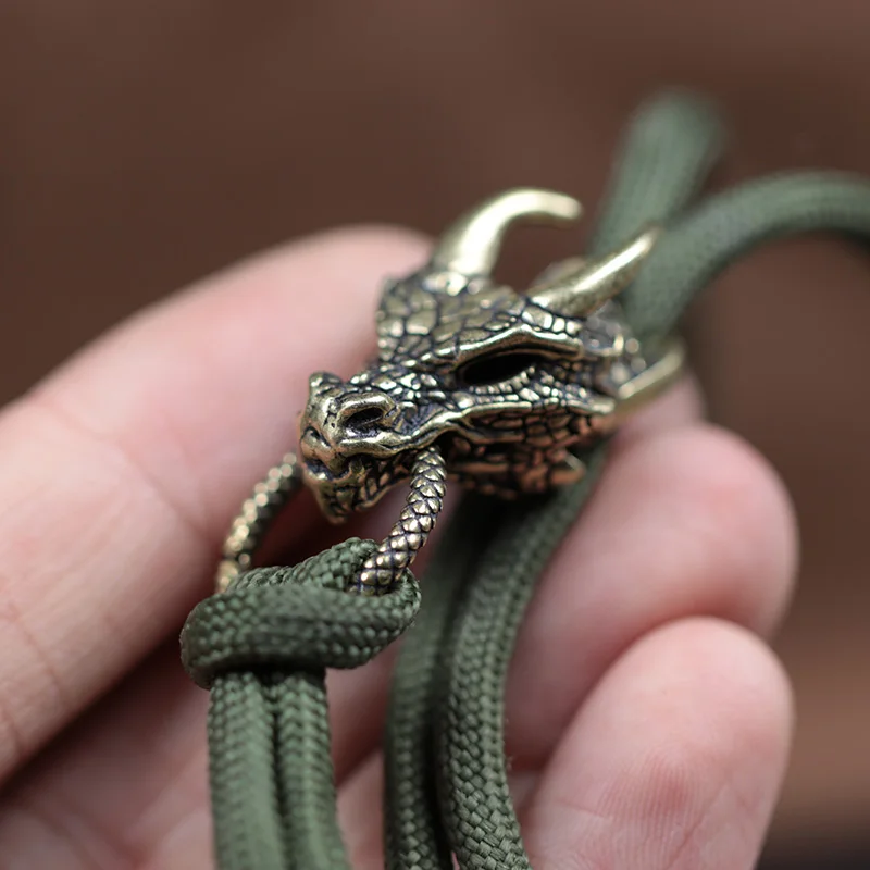 Латунная пряжка с головой дракона EDC уличные тканые браслеты из паракорда сделай