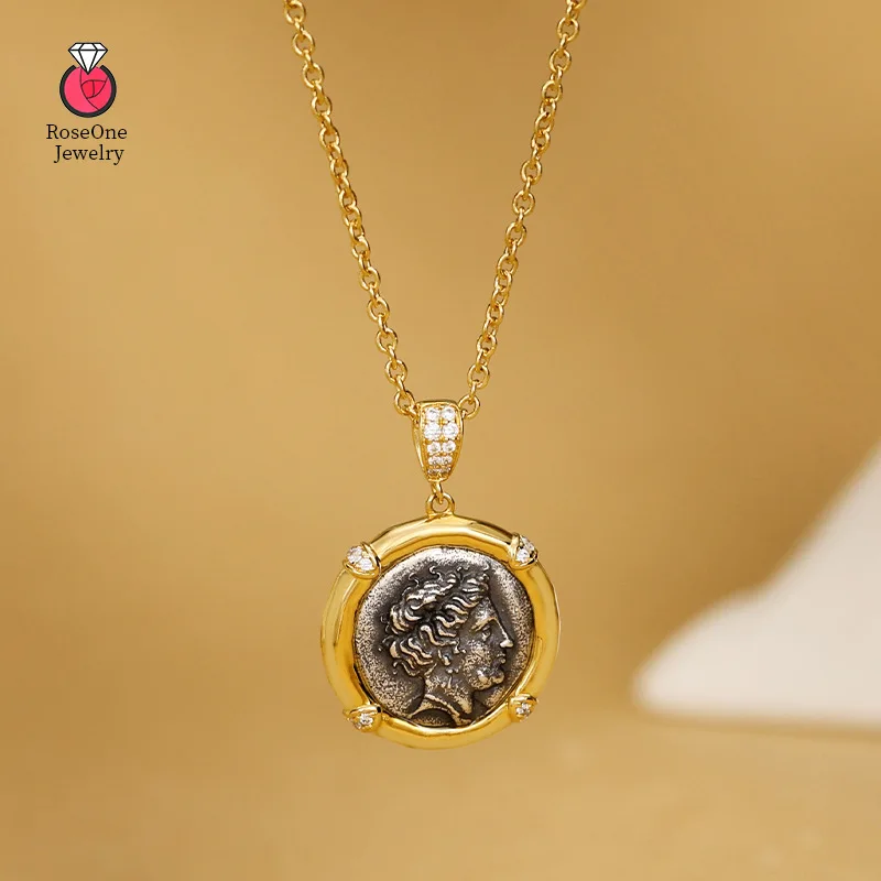 Старинное греческое ожерелье из серебра 925 пробы