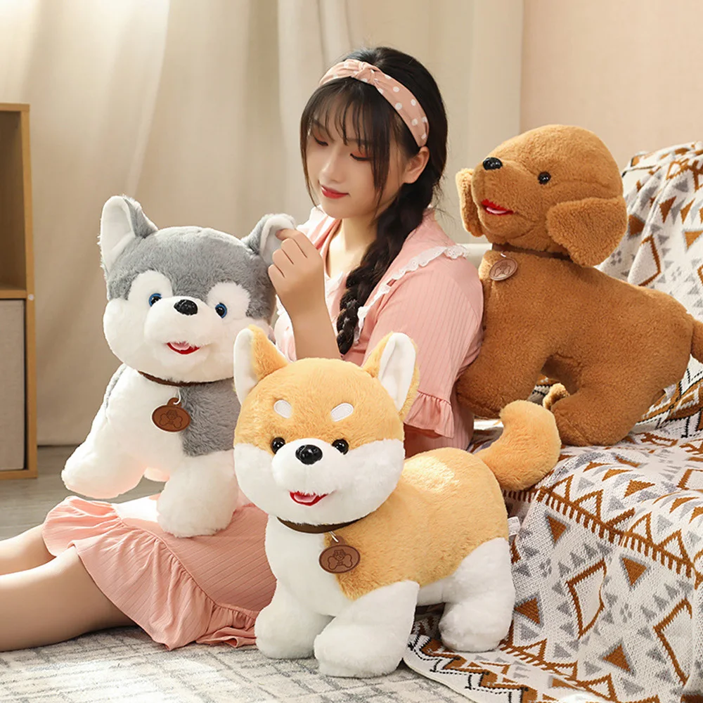 

Cute Teddy Dog Plush Toys Stuffed Furry Pet Dolls for Kids Puppy Collection Animal Doll Birthday Christmas Gifts Room Decoration