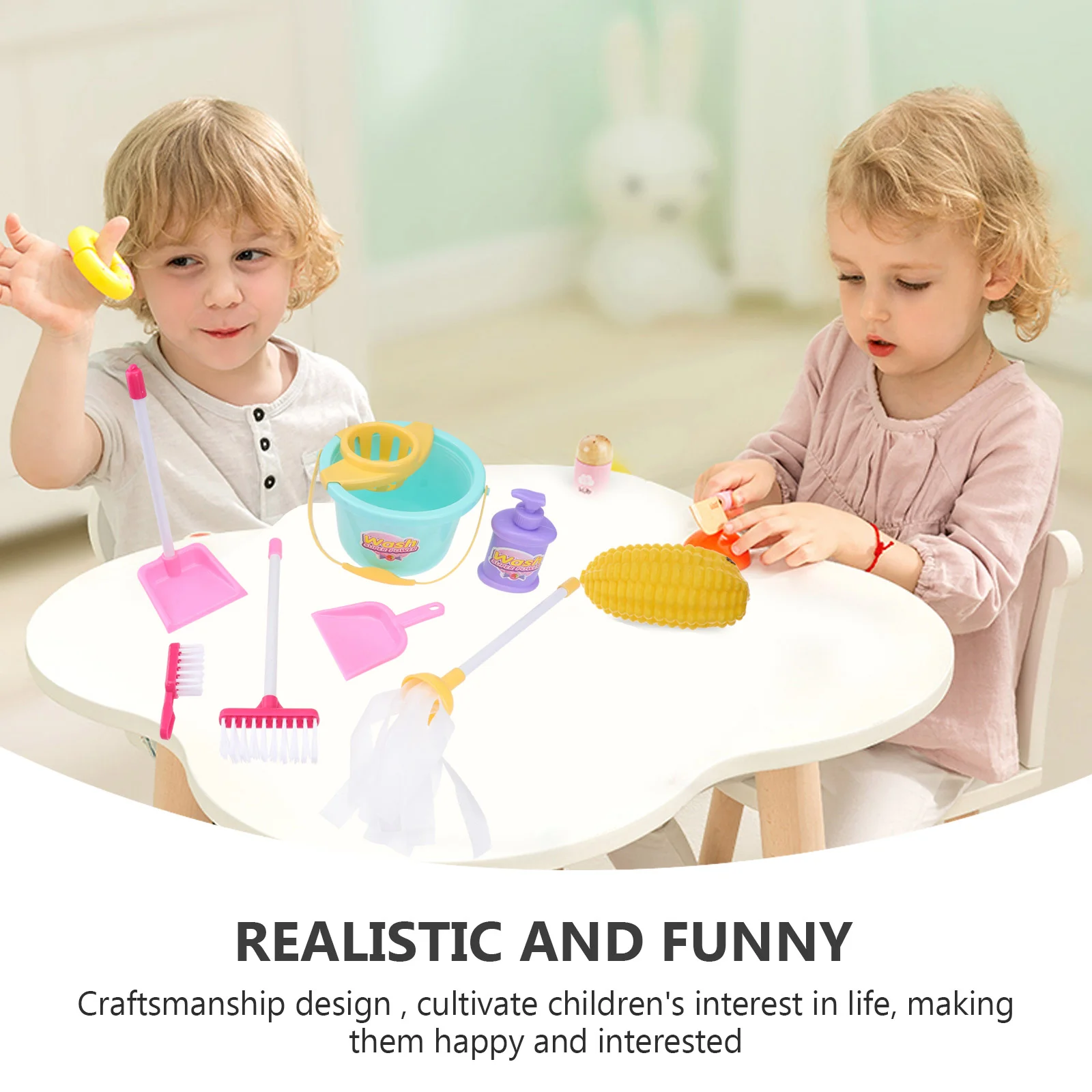 7-częściowy набор для чистки и мытья полов детские игрушки инструменты ролевые метла