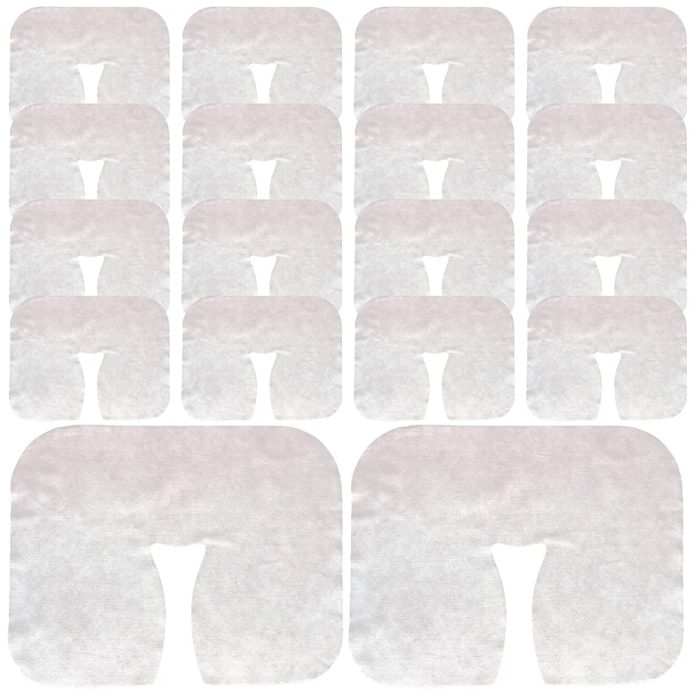 

400 Pcs Beauty Pillow Disposable Lying Case Supplies Massage Hole Pads Bed Covers Table White Non-woven Fabric Face