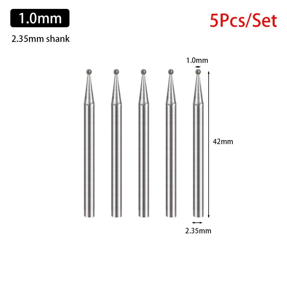 5 шт., прецизионная алмазная шлифовальная головка для вырезания, 2,35 мм, круглый электрический шлифовальный станок, детали, инструмент для резьбы по 0,5 мм-8 мм