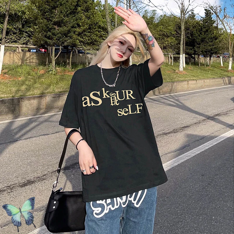 

Askyurself T Shirt 3D Foam Letters ASK 22SS Men's Women's T-shirts