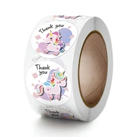 300pcs kawaii watercolor unicorn praise sticky sticker aesthetic thank you labels sealing stationery decorative child scrapbook