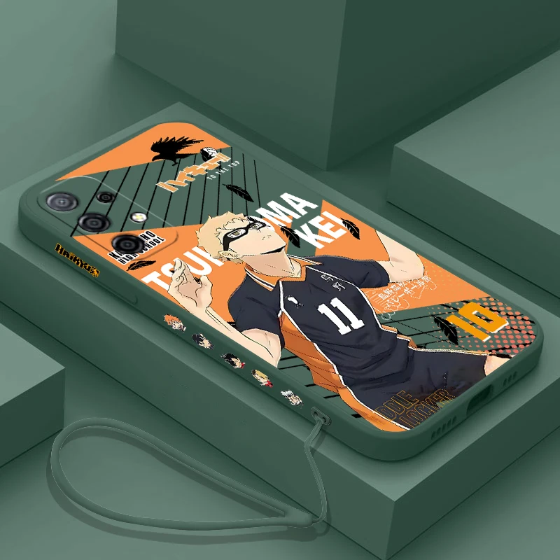 Чехол Haikyu для Samsung Galaxy S24 S23 S22 S21 S20 S10 Note 20 10 Lite Ultra Plus FE 4G чехол с ремешком на руку