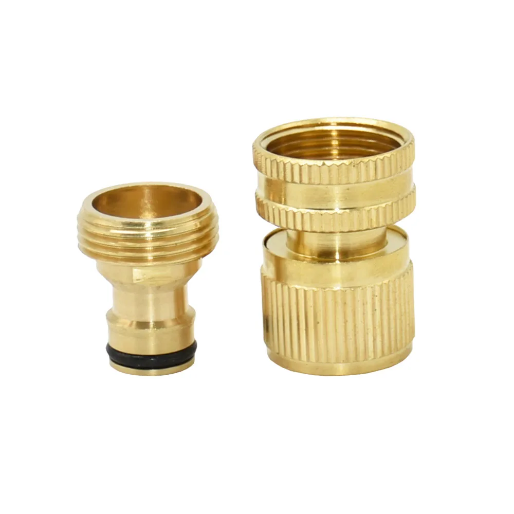1/2'' 3/4'' 1'' Brass Tap Quick Connecter 16mm 20mm Copper Hose Coupling Adapter Garden Tubing Repair Watering Gun Fittings Tool images - 6