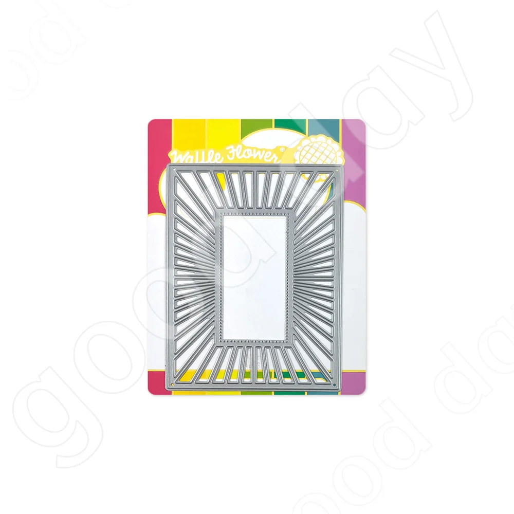 

Radiating Rectangle Frame Metal Cutting Dies Scrapbook Diary Decoration Stencil Embossing Template DIY Greeting Card Handmade