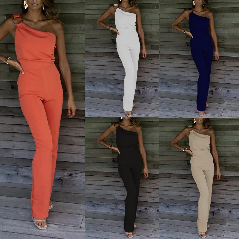 2022 summer sexy women's clothes solid color nightclub Jumpsuit casual pants