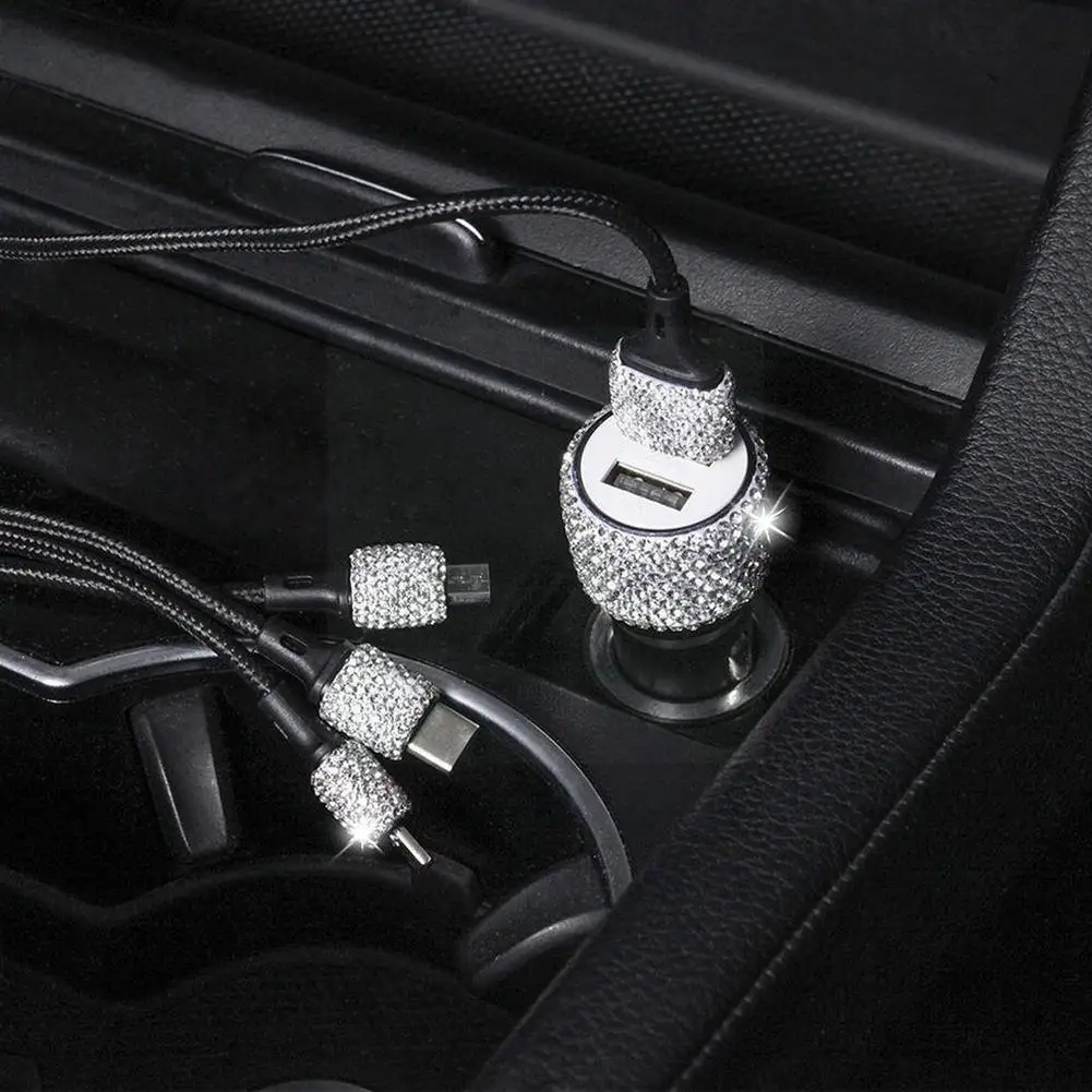 

Dual Usb Port Fast Charging Car Charger Safety Hammer Emergencies In Help Design Crystal Rhinestones Break To With V8c4
