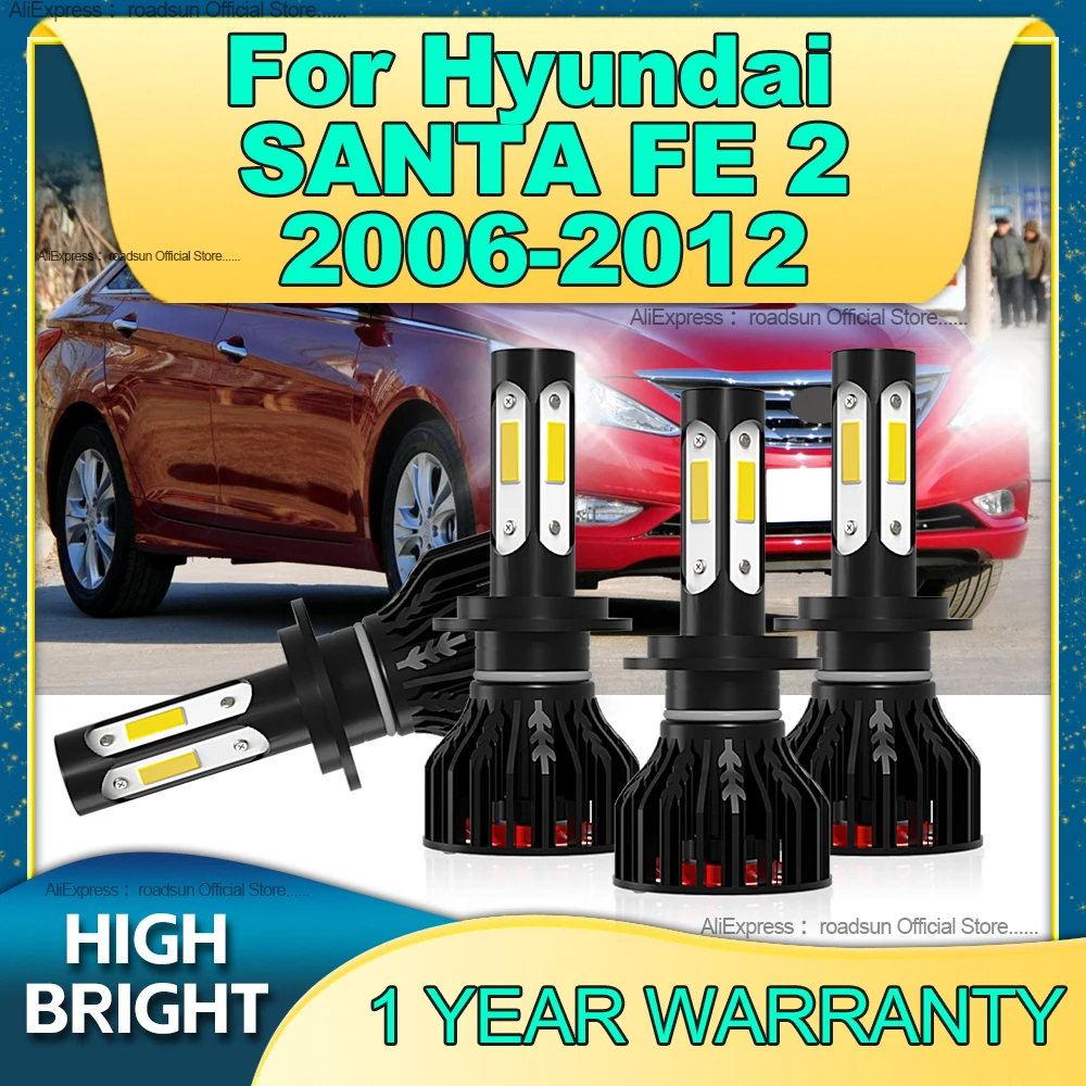 2/4 шт. автомобильные фары 6000 лм H7 2006 K с вентилятором для Hyundai SANTA FE 2 2007 2008 2009 2010 2011 2012
