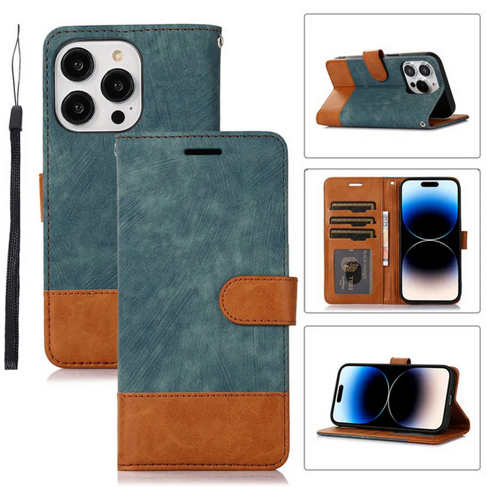 

For iPhone 14 Plus 5G Flip Leather Texture Wallet Case for iPhone 13 12 Mini 11 14 Pro Max Xs Xr X 8 7 6 s Plus SE 2022 Cover
