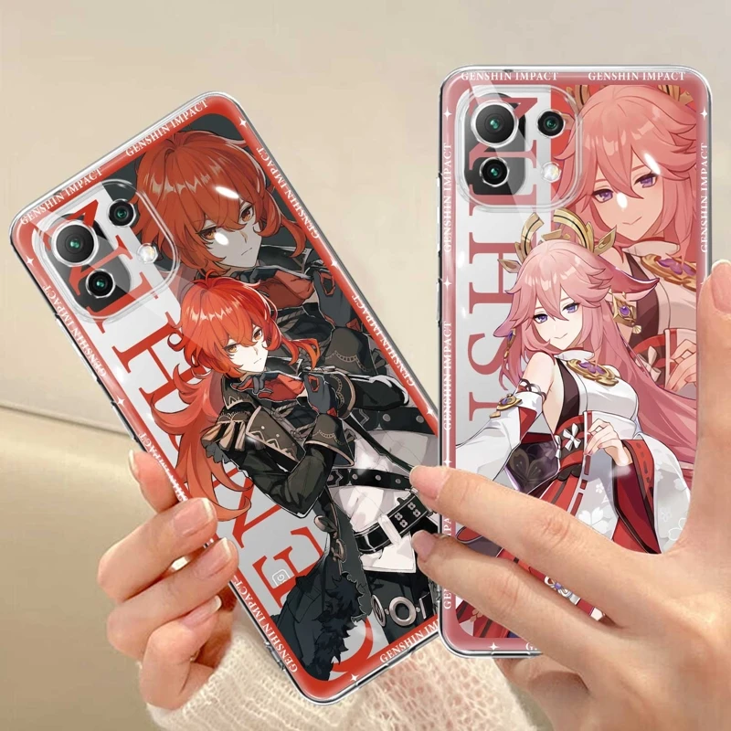 

For Xiaomi Mi 11T 5G POCO X3 NFC 11 Lite M5s 13 12T Pro M5 Note 10 POCO M3 10T 12X 9T F3 Matte Coque Case Genshin Impact Funny