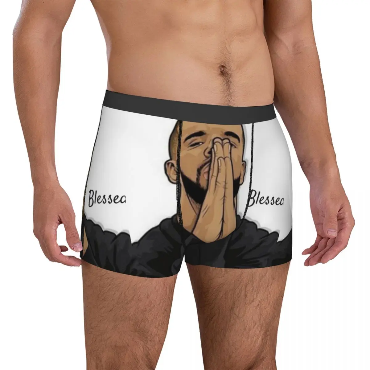 

Drake Blessed Inspired Underwear trap migos hip pop rap music Men Panties Printed Stretch Boxershorts Trenky Shorts Briefs Gift