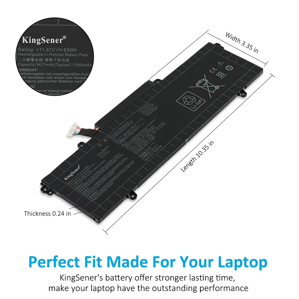 Фото KingSener C31N2021 Аккумулятор для ноутбука Asus ZenBook 14X OLED Flip OLED UM5401QA UX5401EA UP5401EA UX5400EA UM5401 UX5401 UX5400 №4