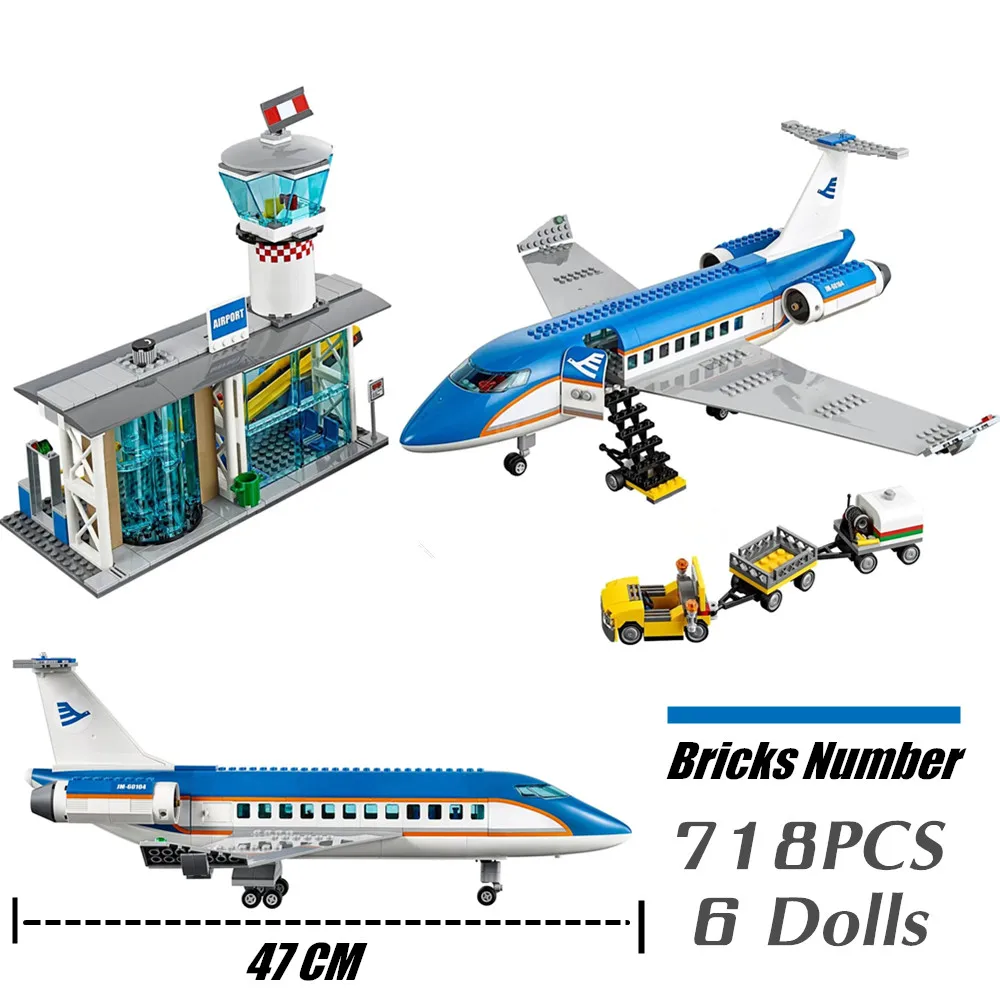 

Airport Passenger Terminal City Series Airplane Compatible 60104 Aircraft Model Building Blocks Bricks Toys for Children Gift