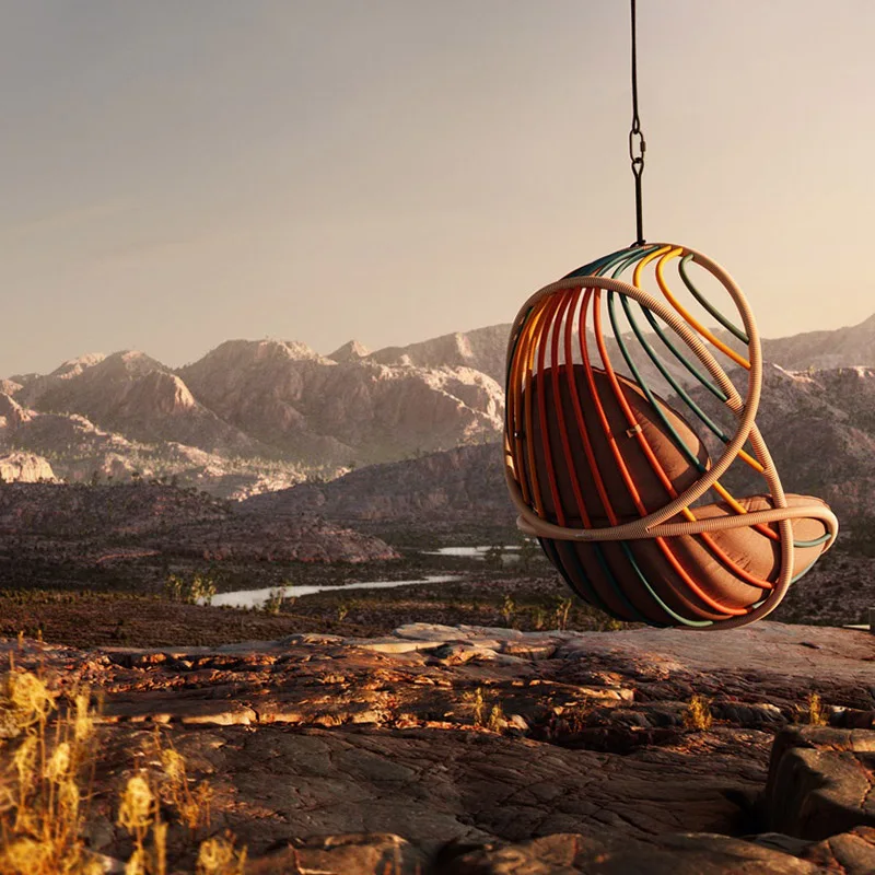 

Outdoor swing courtyard garden rattan hanging basket network celebrity balcony leisure rocking chair villa outdoor furniture