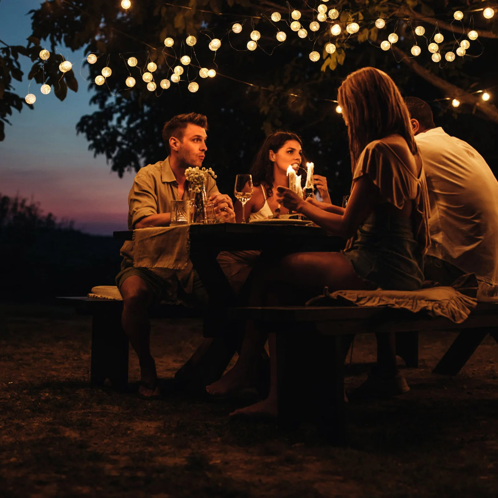 Трещина Шар Освещение Цепь Лампа Украшение Фестиваль Декор Форма Орнамент Столб