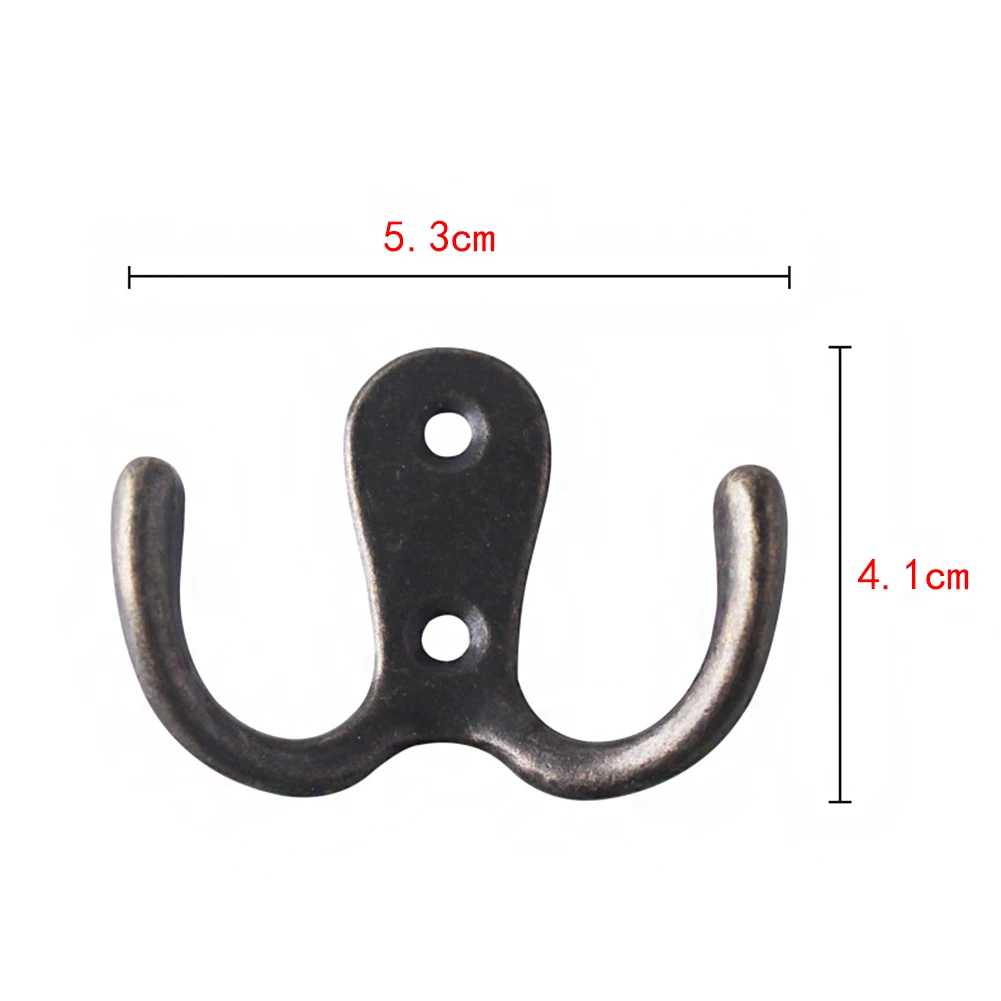 1pcs Double Head Hooks Wall Mounted Hanger With Screws Gold Silver Coat/Key/Bag/Towel/Hat Holder Bathroom Kitchen images - 6