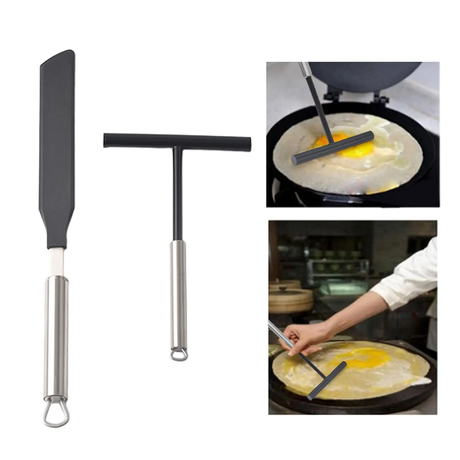 2x Crepe Making Spreader Kitchen Accessories Pancake Maker Tools Pancake Batter Spreader T Shaped Pastry Tool for Restaurant