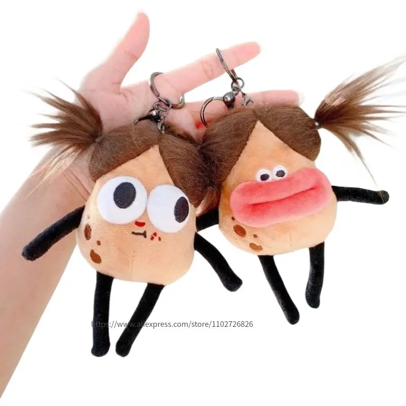 

Cute Big Mouth Girl Plush KeyChain Sausage Mouth Doll Backpack Plushie Pendant Funny DIY Stuffed Kids Toy Funny Creative Gift