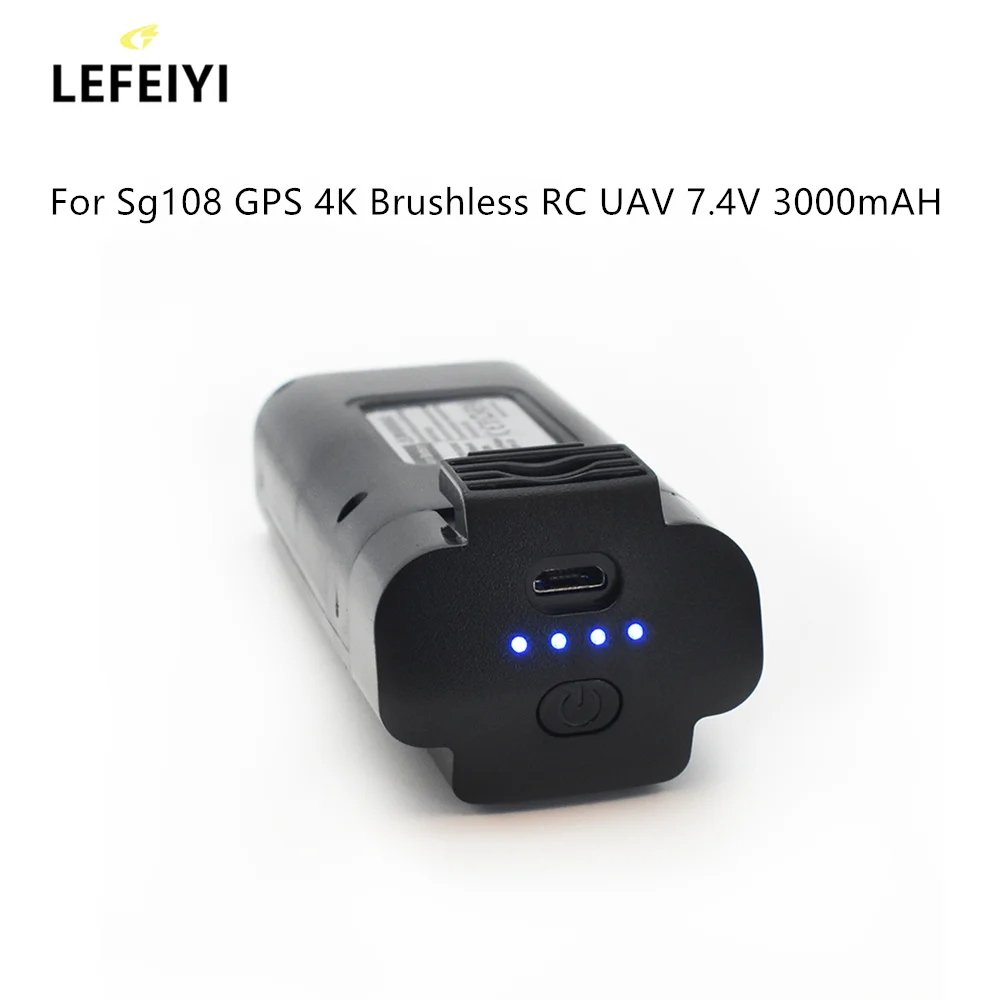 Новейшая батарея для пульта дистанционного управления 7,4 в 3000 мАч для Sg108 GPS 4K бесщеточного радиоуправляемого БПЛА Запасные части черный