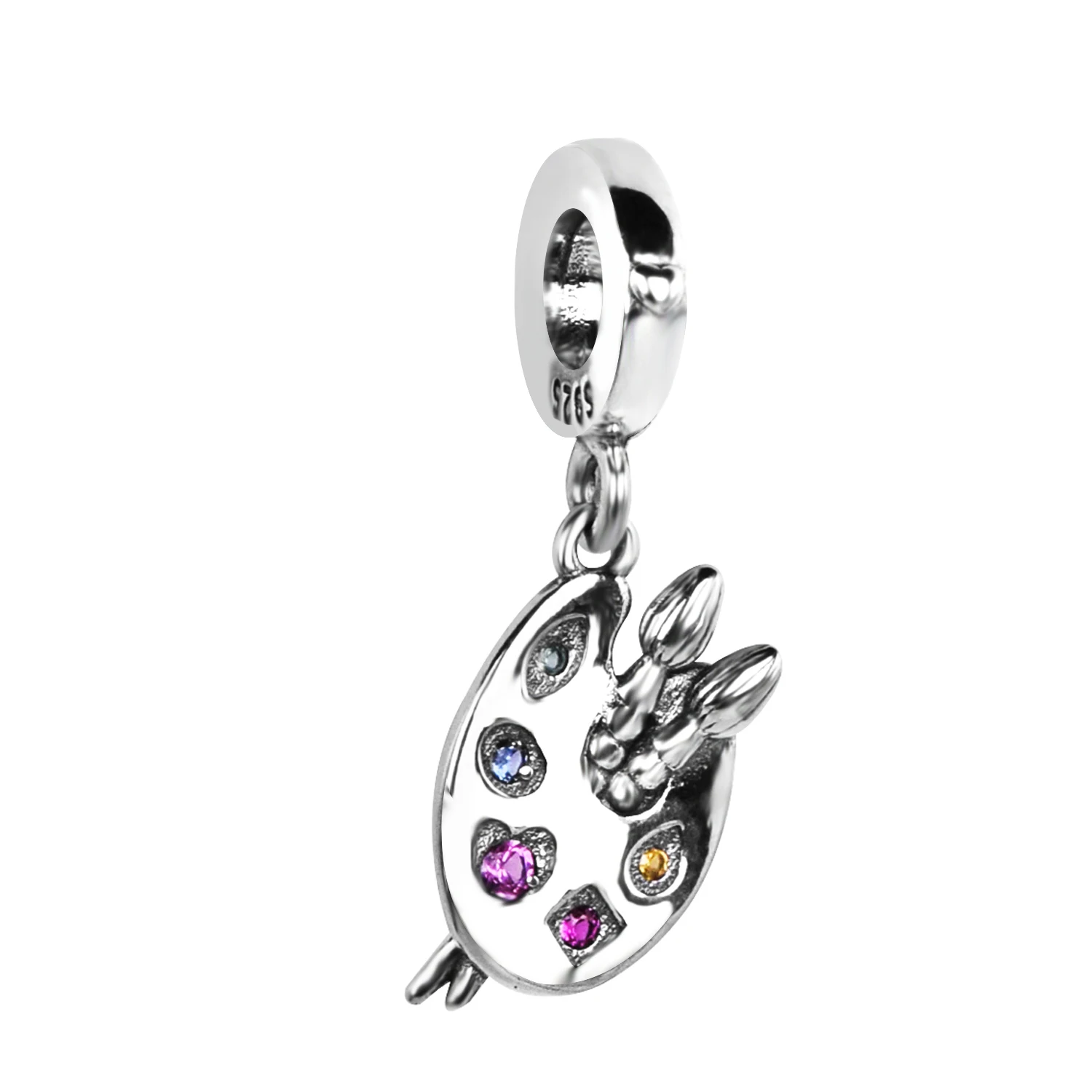 

Palette Charm plata 925 Sterling Silver Beads Watercolor Board Pendant Fit Original Pandora Bracelets Women DIY Jewelry Gift