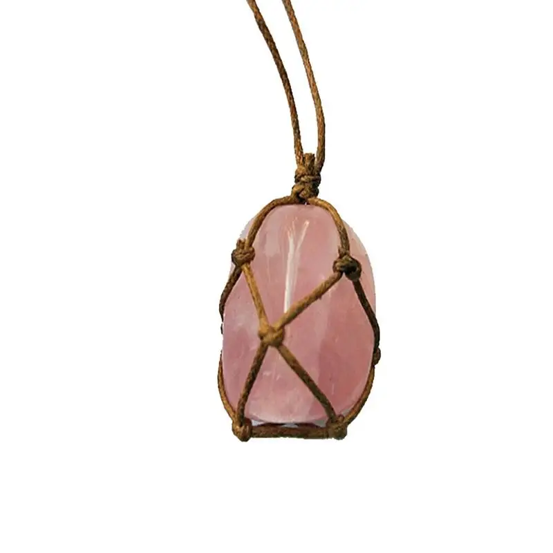 

Hot Sale Necklace Natural Rose Quartz Crystal Pendant Natural Stone Bullet Crystal Healing DT Gemstone Wand Reiki