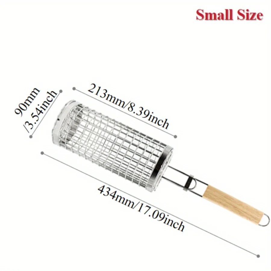 

Портативная вращающаяся корзина-гриль из нержавеющей стали